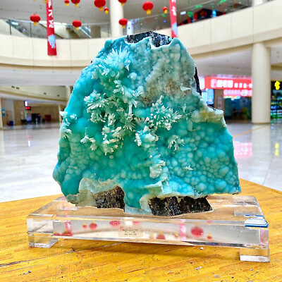 11.73LB Rare natural bluestone quartz mineral crystal block/Yunnan, China