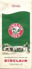 1959 SINCLAIR OIL Road Map ILLINOIS Route 66 Chicago Springfield Peoria Rockford