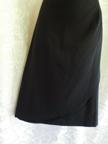 Kim Rogers Skirt Size 12 Black Wrap Look Fully Lined Kick Pleat Polyester Blend - Picture 3 of 12