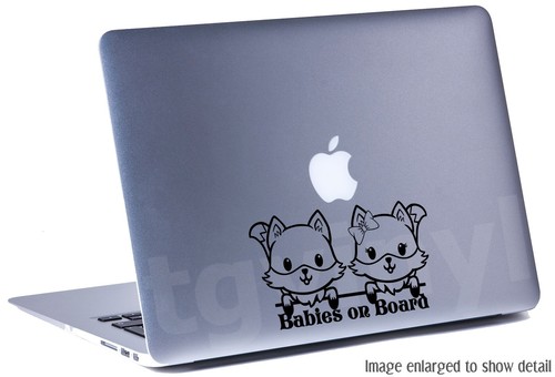 8.5" BABIES ON BOARD FOX v1 Vinyl Decal Sticker Car Laptop Baby Twins Boy Girl - Picture 5 of 31