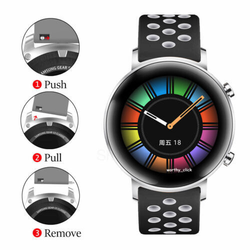 For Samsung Galaxy Watch 6 5 4 40 44mm Classic 43 47mm Silicone Sport Band Strap - Picture 13 of 41