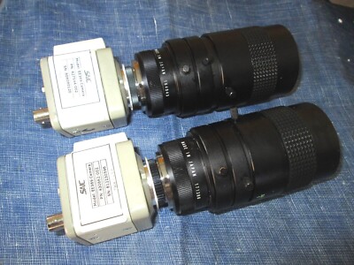 TWO -SAIC EE389 Camera + Computar 1:1.2 / 12.5 - 75 TV Zoom Lens - Made In Japan