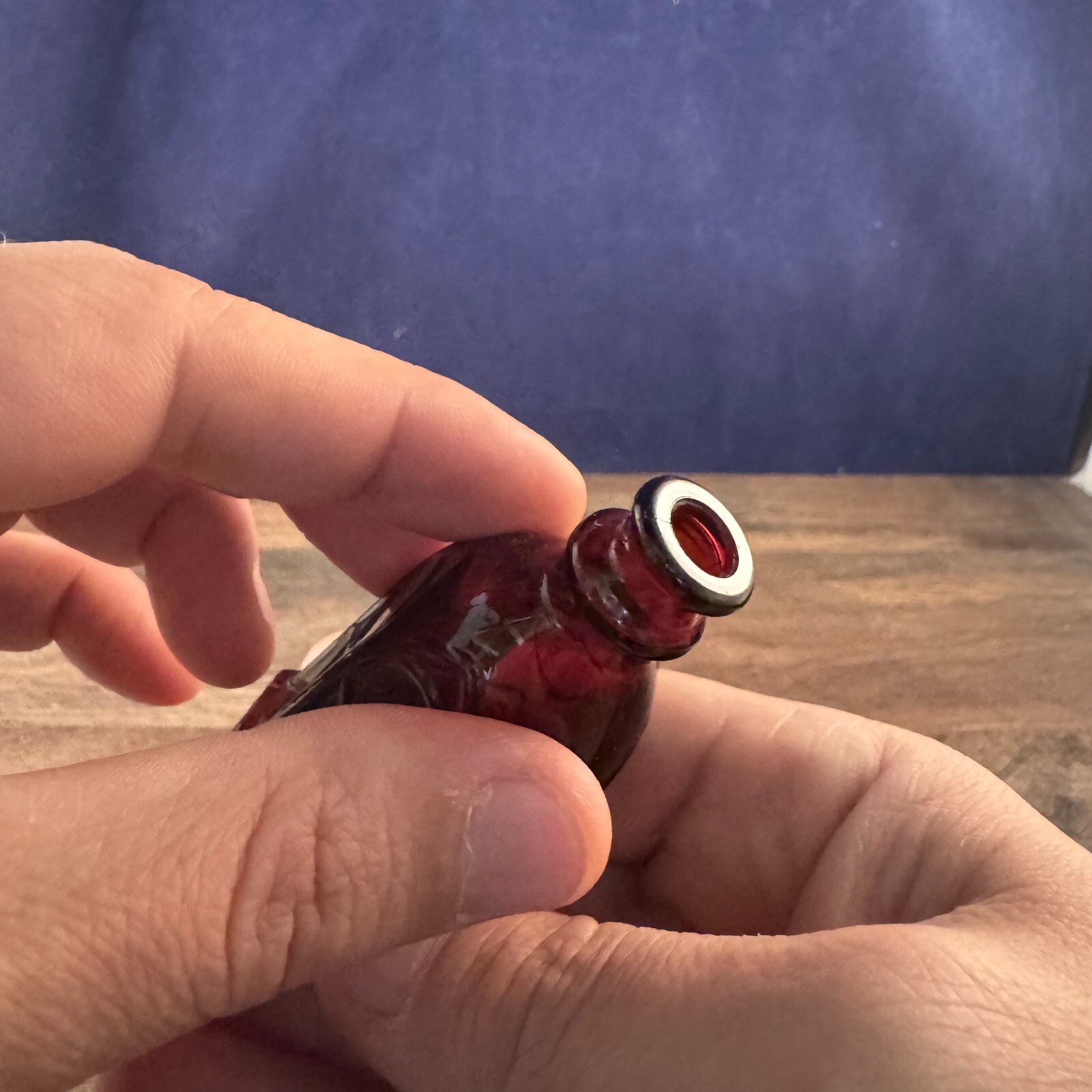 Wheaton Ruby Red - Church - Miniature Potion Medicine Bottle