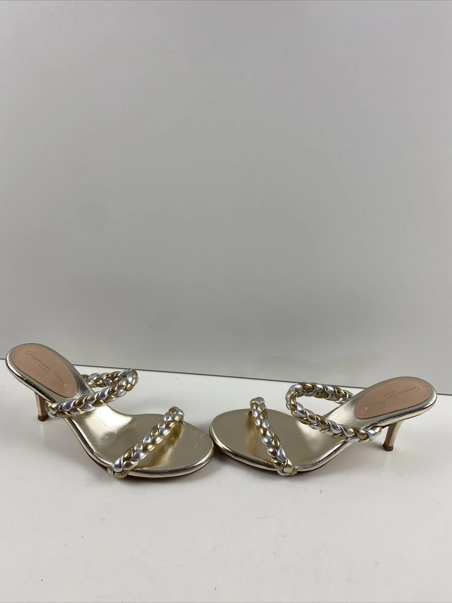 Gianvito rossi braided metallic leather sandals sales