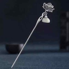 Chinese Style Female Ancient Wind Stepping Lotus Hairpin and Jade Lotus Hairpin