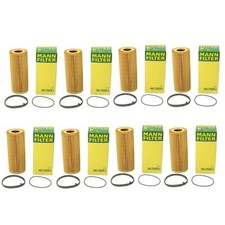 Mann Set of 8 Engine Oil Filters For VW Touareg Porsche Cayenne Audi A4 A7 SQ5