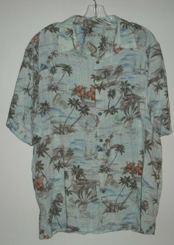 Batick Bay Hawaiian Shirt Mens XL Palm Tree Button Up Short Sleeve