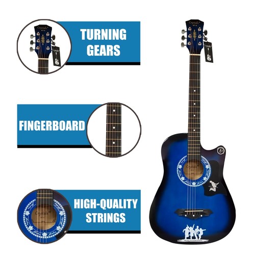 PAQUETE DE GUITARRA ACÚSTICA CLÁSICA DE 6 CUERDAS 4/4 TALLA 38" NIÑOS NIÑAS GUITARRA DE MÚSICA - Imagen 6 de 14