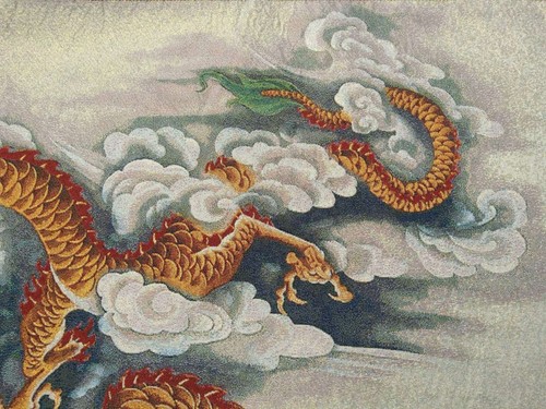 36" Chinese Cloth Silk 12 Zodiac Animal Dragon Painting Mural Home Decoration - Picture 3 of 7