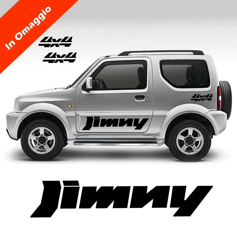 WORLDCUSTOMCHOPPER Adesivi Stiker fuoristrada Suzuki Jimny 4x4 Off Road scritte laterali portiere