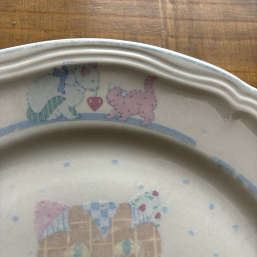 Tienshan CALICO CAT Vintage 90s Stoneware Large Dinner Plates-Set of 2-Cottage - Picture 8 of 17
