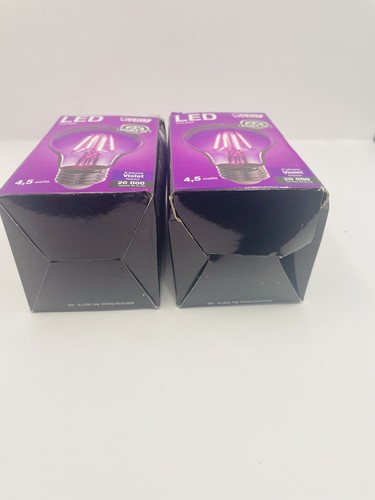2-Pack FEIT Electric Filament LED Bulb 4.5 watts A-Line Violet 120V - Picture 3 of 4