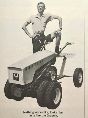 Gravely Tractor Dunbar WV Studebaker Weekend Warrior Nerd Vintage Print Ad 1965