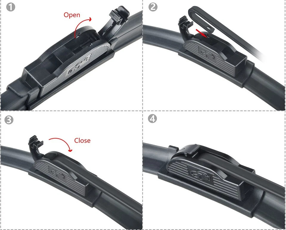 Kisor 24"+24" Windshield Wiper Blades Fit For Mercedes-Benz S320 1995-99,2PC - Image 3 of 4