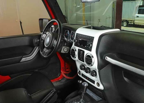 Center Console & A/C Switch Panel Trim Cover For 2011-17 Jeep Wrangler JK White - Picture 7 of 11
