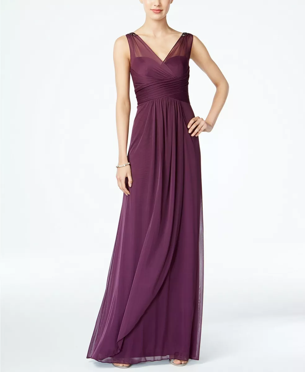 Adrianna papell ruched 2025 embellished gown