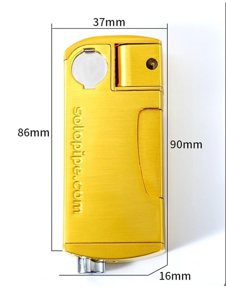 Solopipe - Original all in one Lighter + bag, brush, poker &amp; screen - Gold
