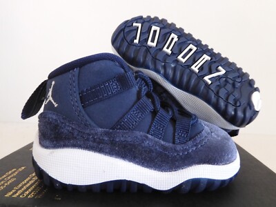 Nike Air Jordan 11 Retro (Td) Midnight Navy Blue-Met Silver Sz 3c