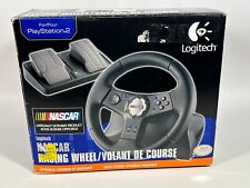 Logitech PS2 PS1 PlayStation 2 Racing Steering Wheel & Pedal NASCAR Tested  Works