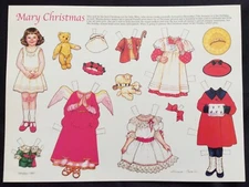 Little Mary on Dec. 25th Paper Doll by Theresa Borelli, 1991, VTG