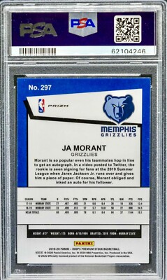 2019-20 Panini Ja Morant Silver Prizm Rookie RC Pulsar PSA 9 Mint