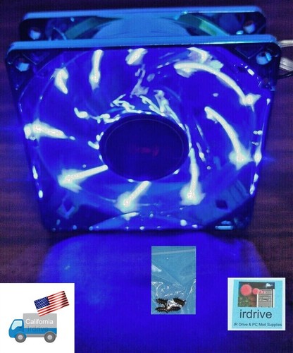 2-pack: NEW Enermax 80mm BLUE 3pin LED Smart Case Cooling Fan + Thermal Control - Picture 2 of 16