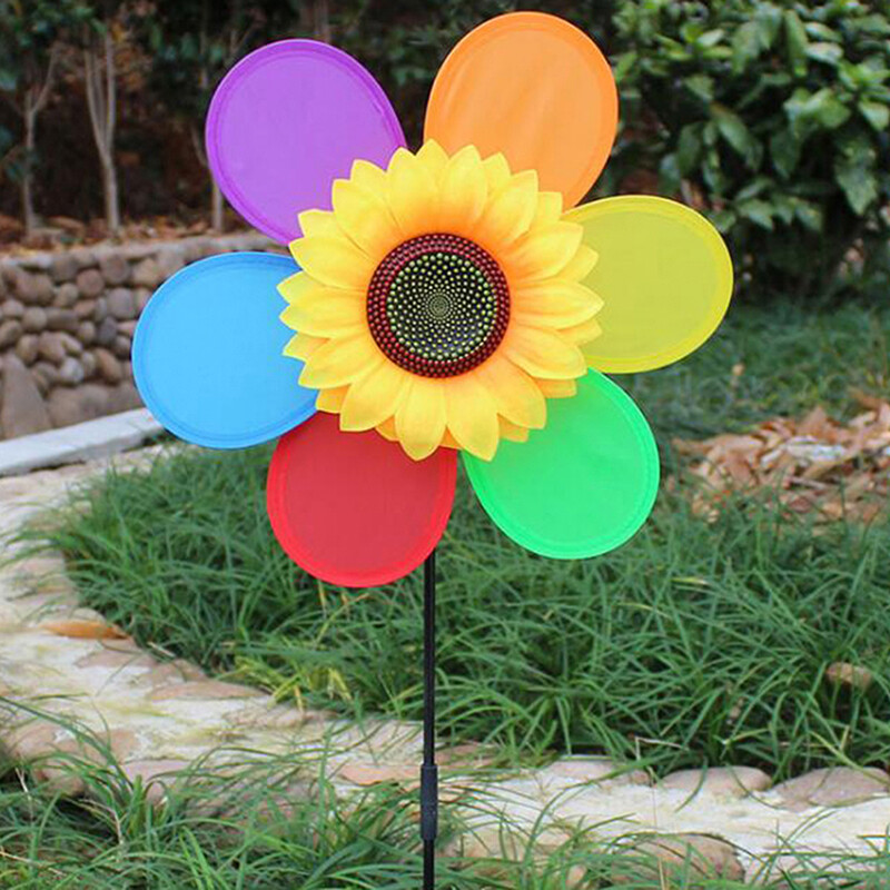 Colorful Sunflower Windmill Toy Kids DIY Outdoor Toys Garden Yard Decorat xA HA eBay