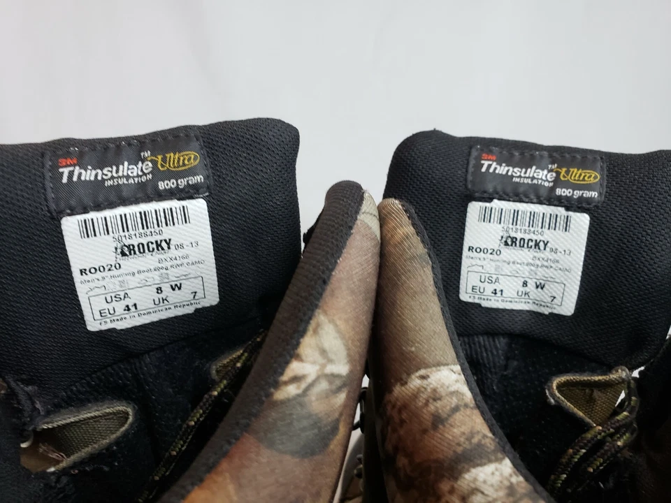 Rocky Thinsulate Waterproof Camo Hunting Boots Men's 8W 800 Gram EUC - Image 4 of 4