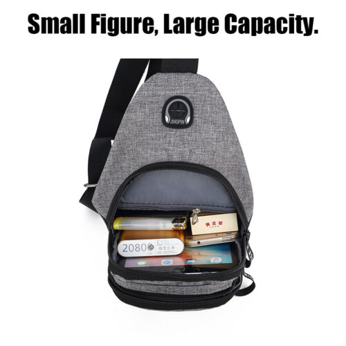 Men Women Chest Sling Shoulder Bag Cross Body Fanny Pack Sports Travel Backpack - Picture 5 of 12