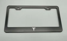 Tesla Logo Laser Engraved License Plate Frame Stainless Steel Rust Free