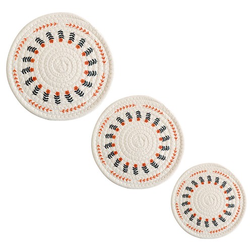 3pcs Woven Cup populaire Placemat Restaurant Coaster Holiday Placemat Placemat Washable
