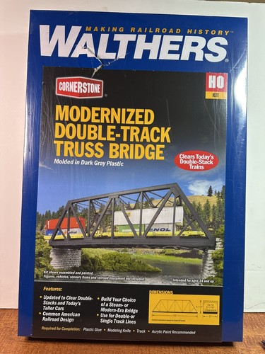 HO 933-4510 Walthers Cornerstone modernisierte zweigleisige Fachwerkbrücke BAUSATZ VERSIEGELT