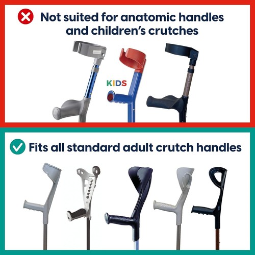 MySleeve - Crutch Handle Covers set of 2 with Soft Gel Pads, Prevent Falling ... - Picture 4 of 8