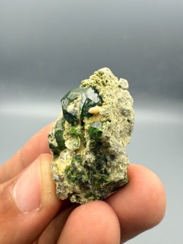 Green Demantoid Garnet on Matrix Terminated from Koh-e-Bilqis, ( 28 grams ) - Picture 4 of 8