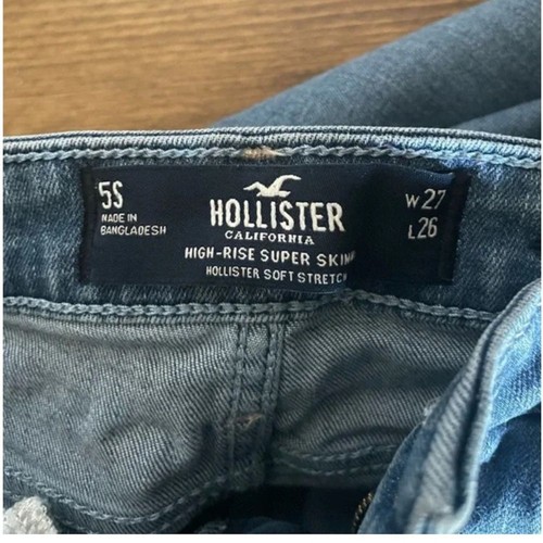 Hollister High Rise Super Skinny Denim Talla 5S W27 L26 Azul Vaquero Suave Elástico - Imagen 6 de 7