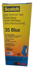 3M Scotch 35 Vinyl Electrical Tape, BLUE , 1/2"x 20 FT x .007 in / 10 rolls