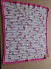 Hand Crochet  White and Pink Baby Blanket New