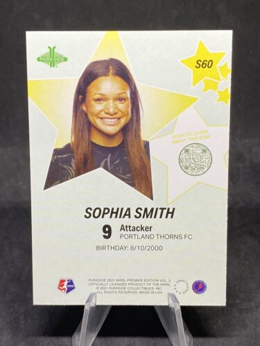 Tarjeta Sophia Smith 2021 Parkside NWSL Vol 2 estrellas S60 Portland Thorns, USWNT - Imagen 2 de 2