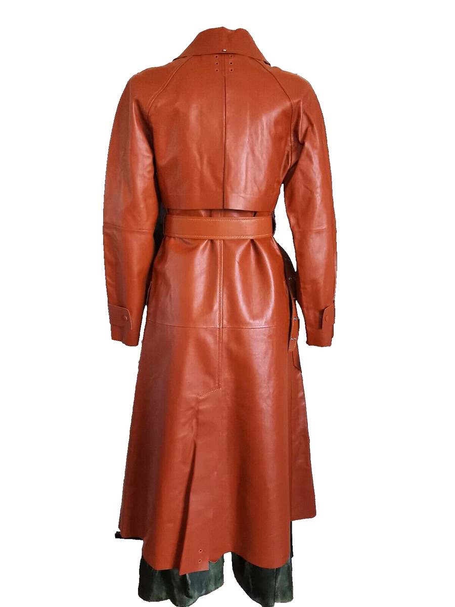 【関税＆送料込み】Max Mara Leather Trench Coat 🌟MAX MARA Lamb LEATHER Trench Coat US 2_ IT 36_ DE 32_ GB