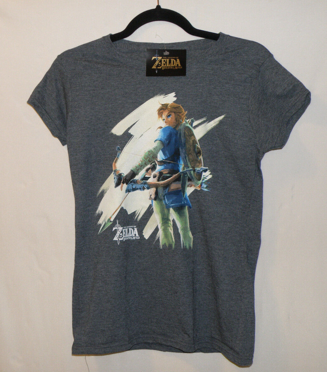 Legend Of Zelda Breath Of The Wild T-Shirt Nintendo Gray Size Wm