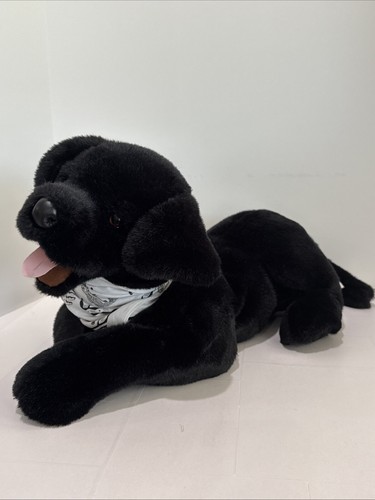 Vtg Douglas The Black Dog Tavern Black Lab Realistic Hand Puppet Plush 21” Rare