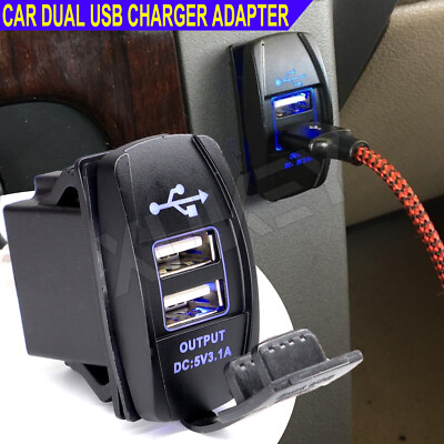 Dual USB Auto Steckdose Ladegerät Einbau Buchse 12V 24V Zigarettenanzünder KFZ