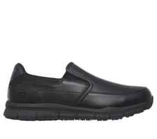 Men's Skechers Work Slip On Slip Resistant Memory Foam Nampa Groton 77157 Black