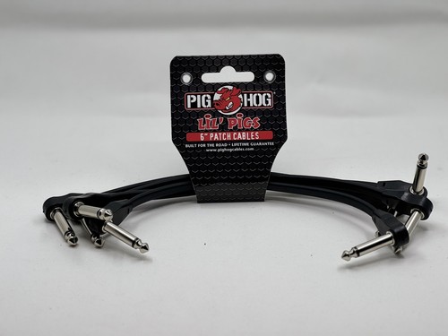 Pig Hog PHLSK6BK Lil Pigs 6in Low Profile Patch Cables - 4 pack, Black