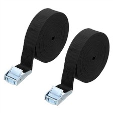 2Pcs Lashing Strap 1" x 20ft Up to 551lbs for Cargo Luggage Black
