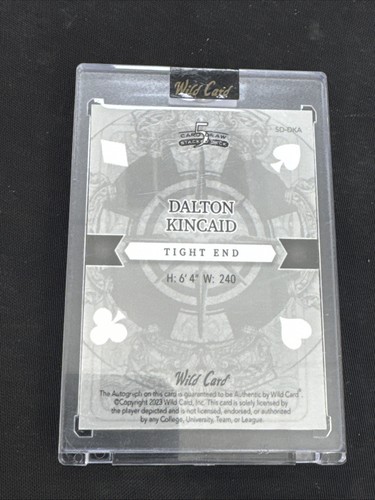 2023 Wild 5 Card Draw Dalton Kincaid Auto 1/1 RC NFL Buffalo Bills 10 Spades - Picture 2 of 2