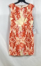 Adrianna Papell NWT Floral Print Cocktail Sheath Dress Exposed Zip Sz 10P