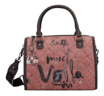 Anekke Parisian Bowling Bag Handtasche Tasche Multicolor mauve schwarz Neu