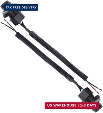 2 Pcs License Plate Light Socket Black Rear Lamp Wire Harness Assembly Compatibl