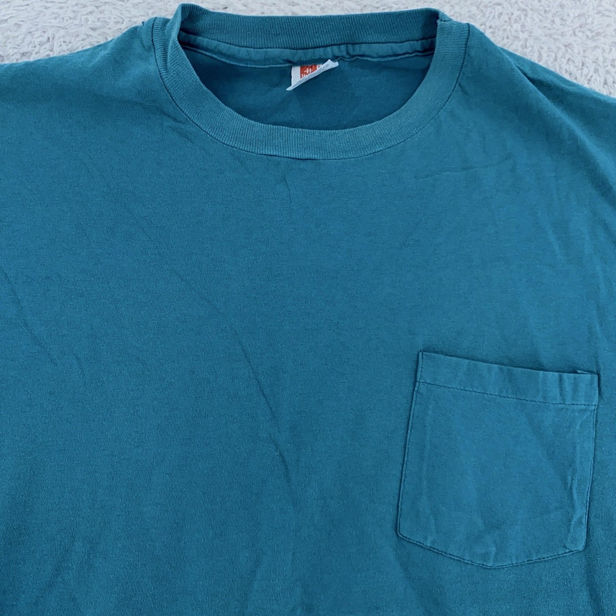 Vintage 90s Hanes Pocket Shirt Mens L/XL Blank Single Stitch Basic